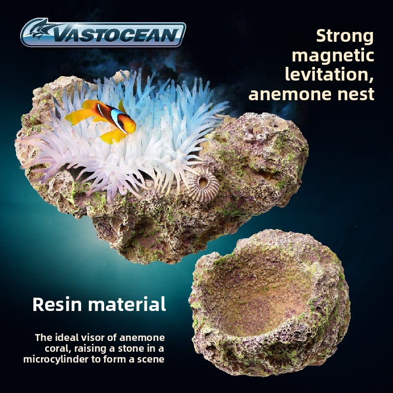 Aquarium Fish Cave - VASTOCEAN แม่เหล็กผู้ถือ Anemone-เรซิ่น Suspension Anemone Nest