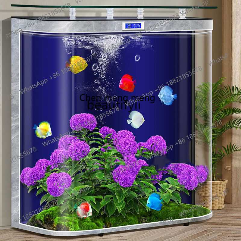 Xchange Aquarium Fish - ตู้ปลาแก้วแบบตั้งพื้นสำหรับห้องนั่งเล่น ไม่มีฐานติดผนัง ระบบหมุนเวียนน้ำในตัว เปลี่ยนน้ำได้เอง