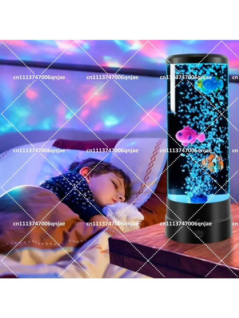 Aquarium Fish Light - ตู้ปลาจำลอง LED อิเล็กทรอนิกส์ พร้อมไฟเปลี่ยนสี ปลาเป่าฟอง โคมไฟแมงกะพรุน