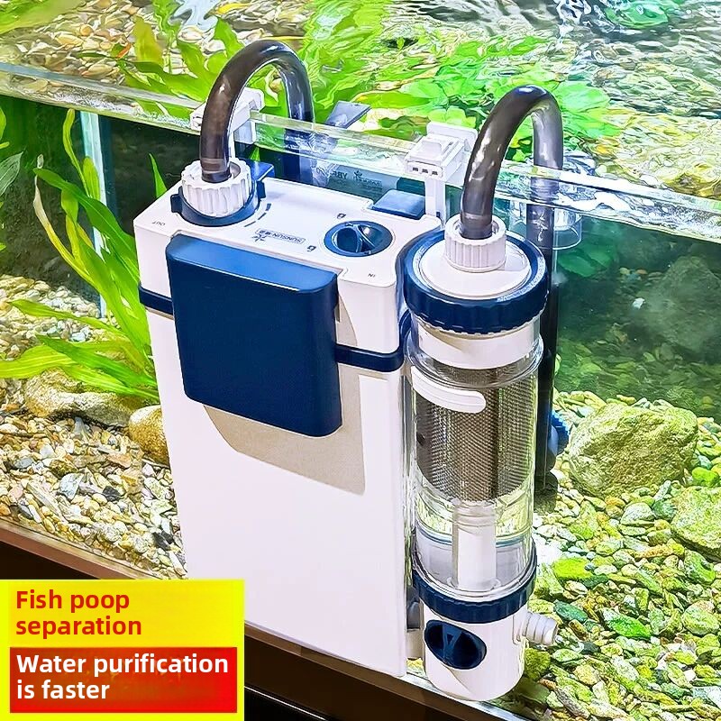 Aquarium Fish Waste Collector - SUNSUN ใหม่ถังกรองปลา YBF-500 กรองออกซิเจนแบบบูรณาการเครื่องกรองน้ําปั๊มติดผนังห้องน้ําปลา