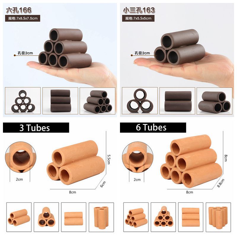 Aquarium Fish Hide - Clay Aquarium ตกแต่งปลากุ้งเล่นซ่อนถ้ํา Shelter Betta ปลา