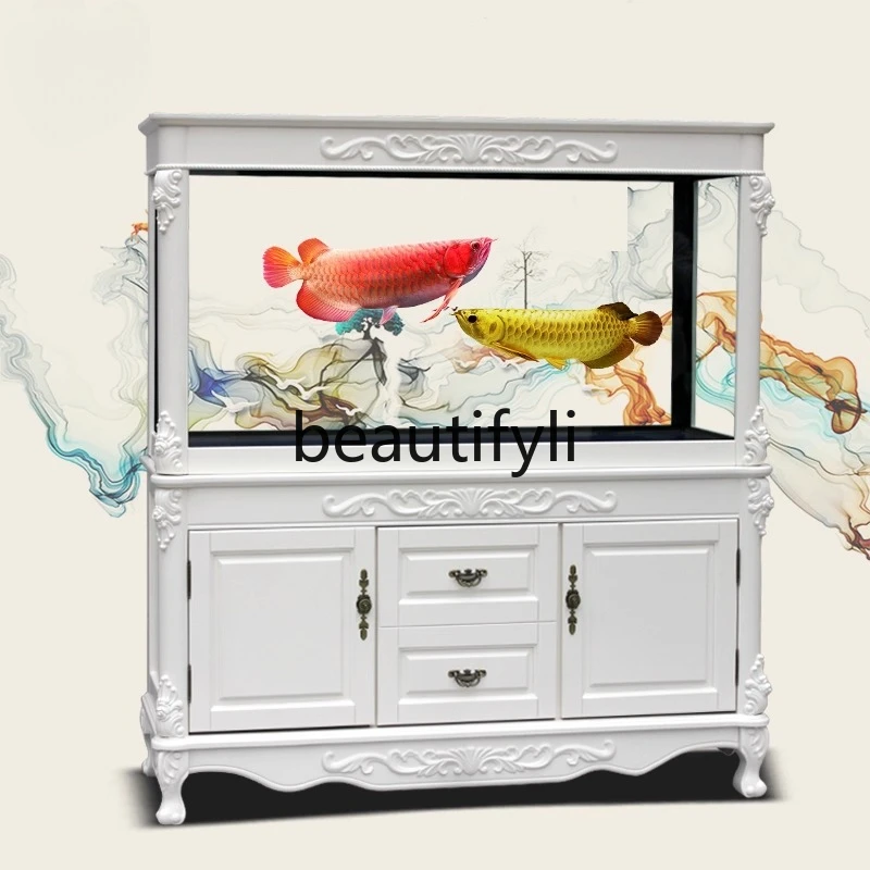 Xchange Aquarium Fish - ตู้ปลาไม้จริง X สำหรับห้องนั่งเล่น พร้อมระบบกรองน้ำด้านล่างแบบอีโคโลจี ไม่ต้องเปลี่ยนน้ำ ขนาดใหญ่