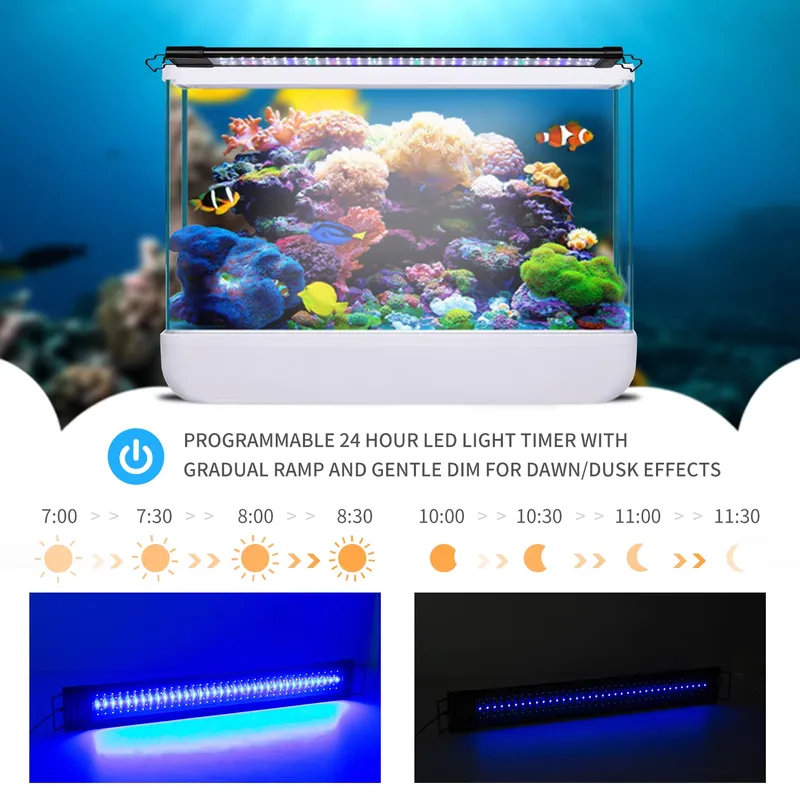 ไฟ LED สำหรับตู้ปลาแบบตั้งโปรแ - Aquarium Fish Light บทวิจารณ์และราคา