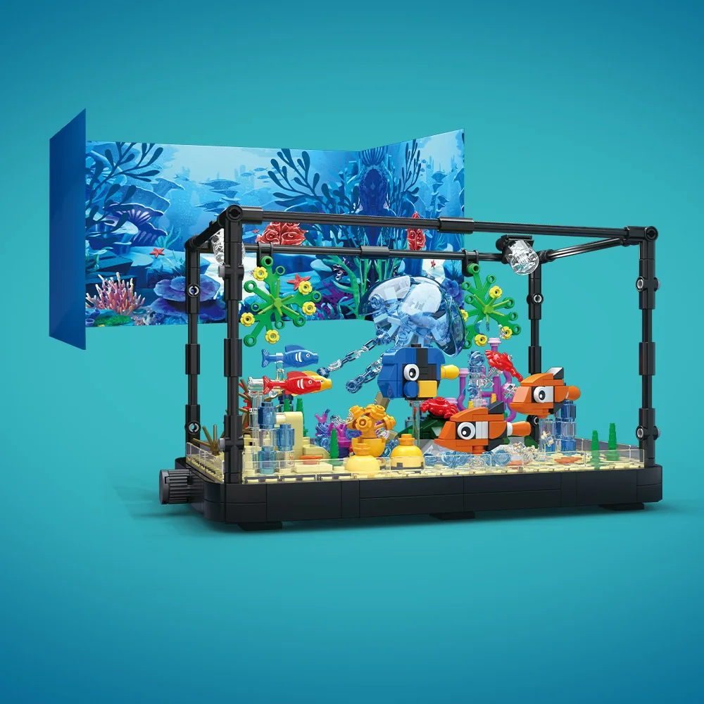 ชุดบล็อกตัวต่อตู้ปลาพร้อมไฟ，ตู - Aquarium Fish Light บทวิจารณ์และราคา