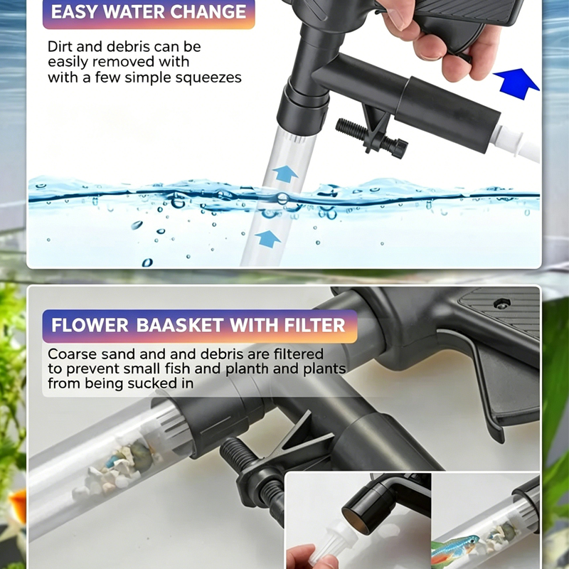 ปั๊มเปลี่ยนน้ำตู้ปลา อุปกรณ์ทำ - Aquarium Fish Waste Collector บทวิจารณ์และราคา