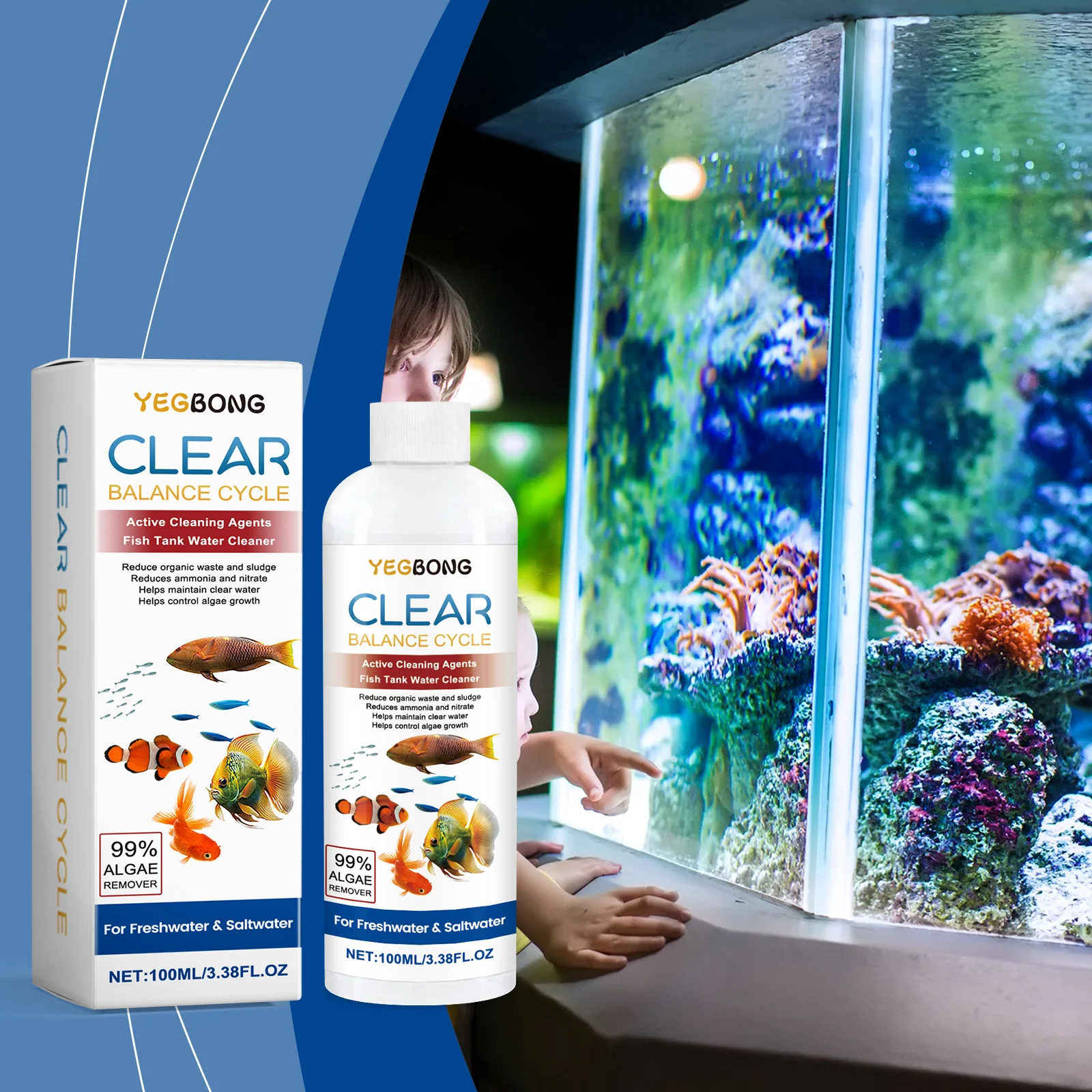 น้ํายากําจัดสาหร่ายสําหรับตู้ป - Aquarium Fish Waste Collector บทวิจารณ์และราคา