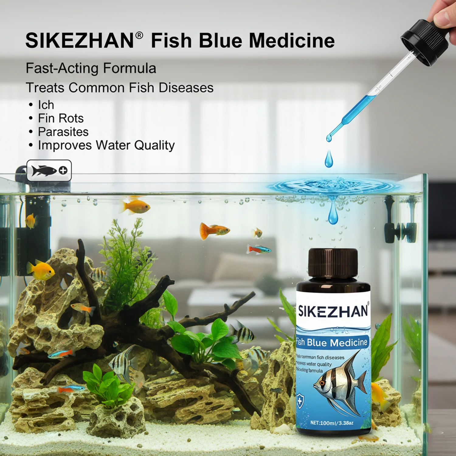 น้ำยาเมทิลีนบลู 500 มล. สำหรับ - Aquarium Fish Medicine บทวิจารณ์และราคา