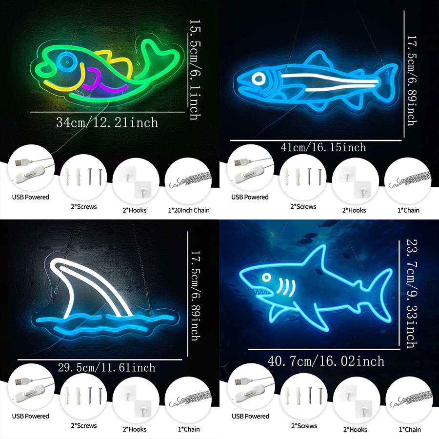 ป้ายไฟนีออนรูปปลาสำหรับตกแต่งร - Aquarium Fish Restaurant บทวิจารณ์และราคา